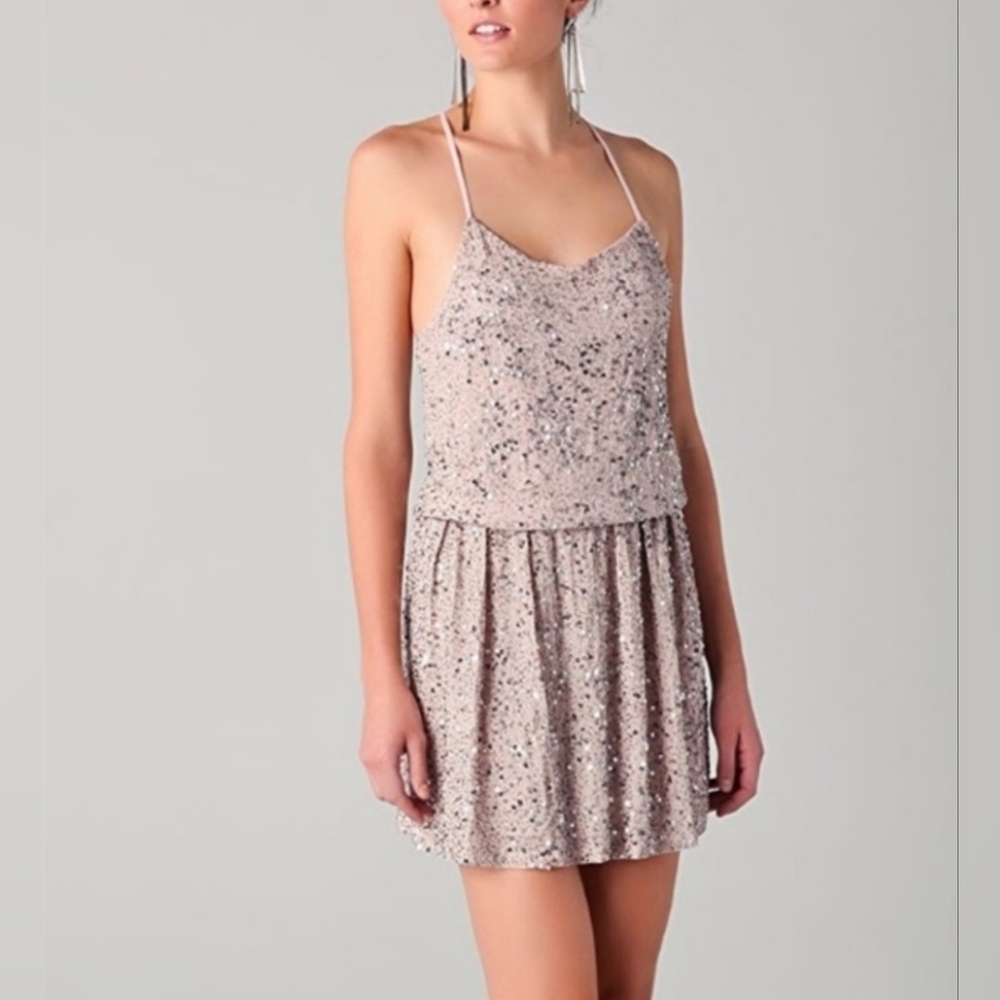 Alice and Olivia Bridget Sequin Mini Dress